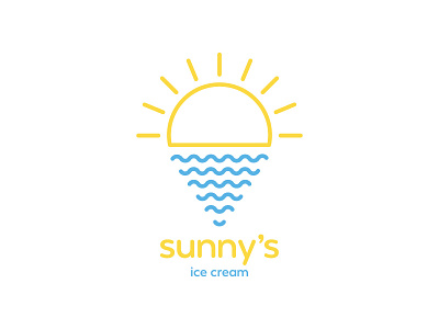 Sunny's Ice Cream beach branding great lakes ice cream logo michigan summer sun sunny waves