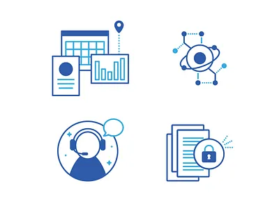 Building Connected - two-toned icons 2 toned icons buildingconnected construction features hand illustration monochromatic vector