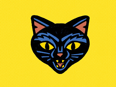 Halloween Cat black cat cat color halloween head illustration