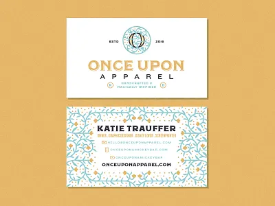 Once Upon Business Crads branding business cards fairytale logo