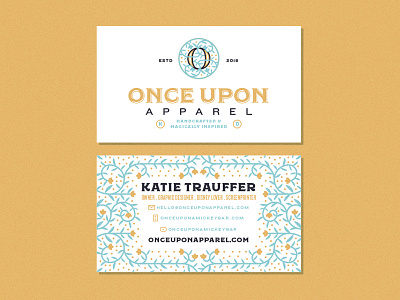 Once Upon Business Crads branding business cards fairytale logo