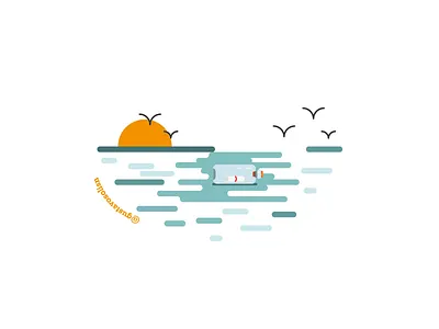 Message In A Bottle bottle design flat iconography illustration song vector water