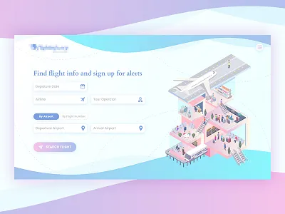 Flight info Landing Page blue flight landing page