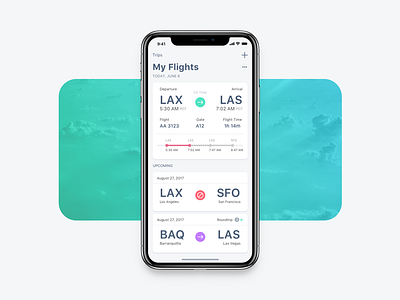 New Flightlogger UI clouds flight iphone iphonex itinerary mobile mockup sky tracker ui