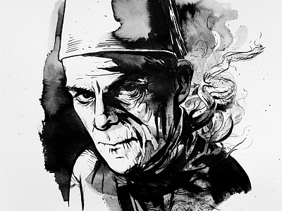Inktober: The Mummy, 1932. black and white boris karloff film halloween handdrawn horror illustration ink inktober inktober2017 portrait the mummy