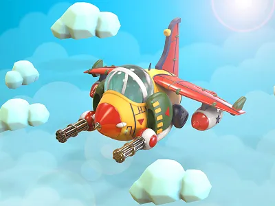 Metal slug flyer 3d modeling keyshot