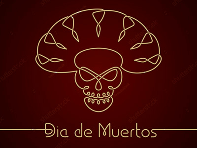 Mexican Skull. Endless knot work calavera day dead dia de muertos hispanic knot work knotwork line art mexican skull sombrero tattoo