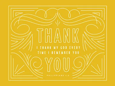 Thank You flourish greeting card line minimal print thank you typography yellow