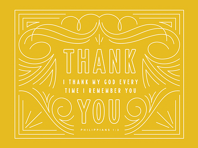 Thank You flourish greeting card line minimal print thank you typography yellow