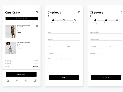LUNA: An Ecommerce Mobile App Concept billing cart challenge checkout ecommerce iphonex landing mobile mobile app payment shopping