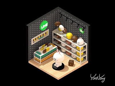 Line friends c4d lovely ps