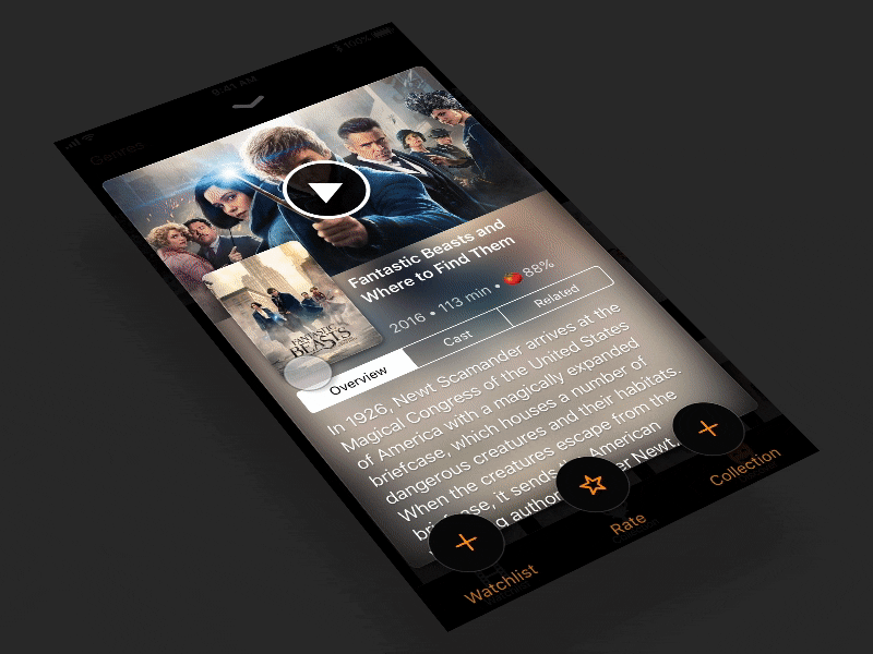 Movies for iOS animation flinto ios movies prototype