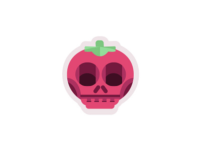 Tomato skull icon red skull sticker tomato vector