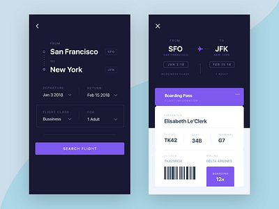 Daily UI Challenge - Boarding Pass app boarding flight ios pass ui ux