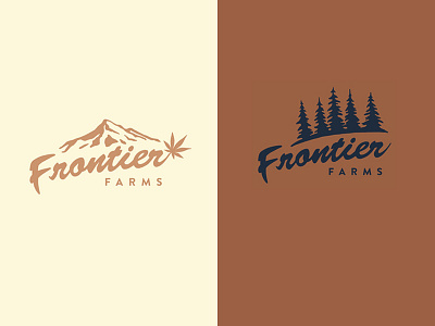 Frontier Vintage Logos branding cannabis farm frontier farms logo mount hood mt hood pnw