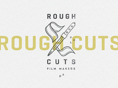 Rough Cuts Branding co company film kim knife lincon logo lynx ribbon