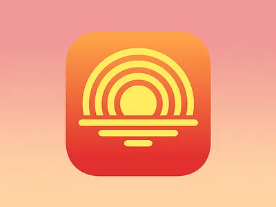 Suncaster: Podcast Player and Organizer (App Icon) app icon icon podcast sunset yellow