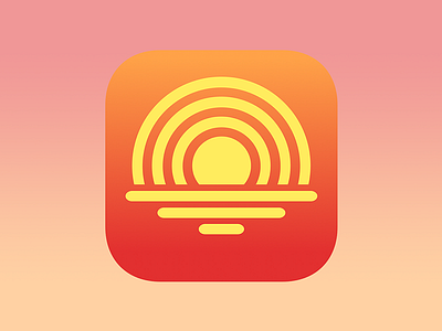 Suncaster: Podcast Player and Organizer (App Icon) app icon icon podcast sunset yellow