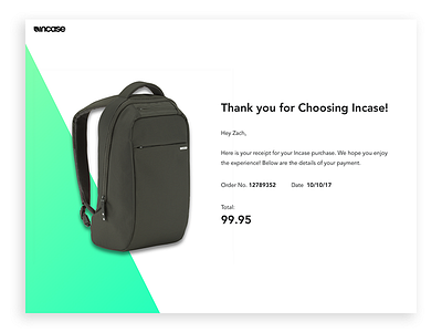 Futur Design 017 backpack color dailyui email green minimal receipt shop typography ui ux