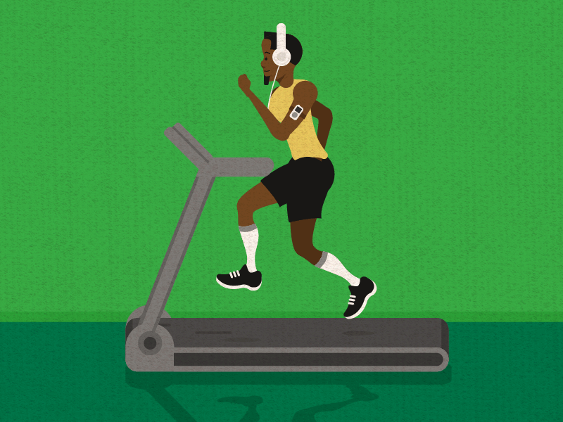 Running man 2d animation exercise fitness gif girl gym run vector