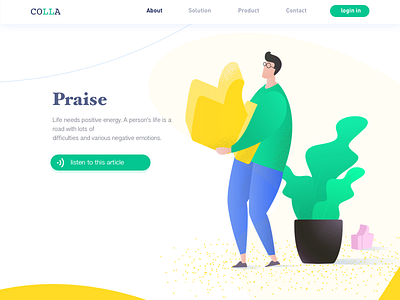 page of Praise colors graphic illustration man splashpage ui vector web