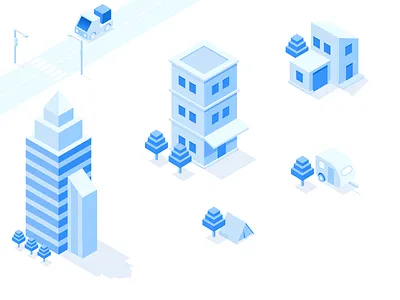 Pricing - Isometric Icons building clean icons isometric pricing simple skyscraper tent vector