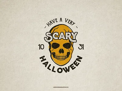 Halloween Skull Concept badge halloween holiday jack o lantern logo orange retro scary skull stamp typography vector