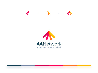 A+A a arrow brand branding colors identity letter a logo mono network overlay