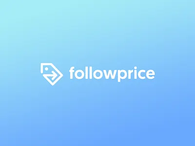 Followprice rebrand arrow follow gradient icon line logo minimal price simple startup tag