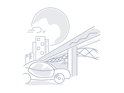 City Illustration brand car city color illustration