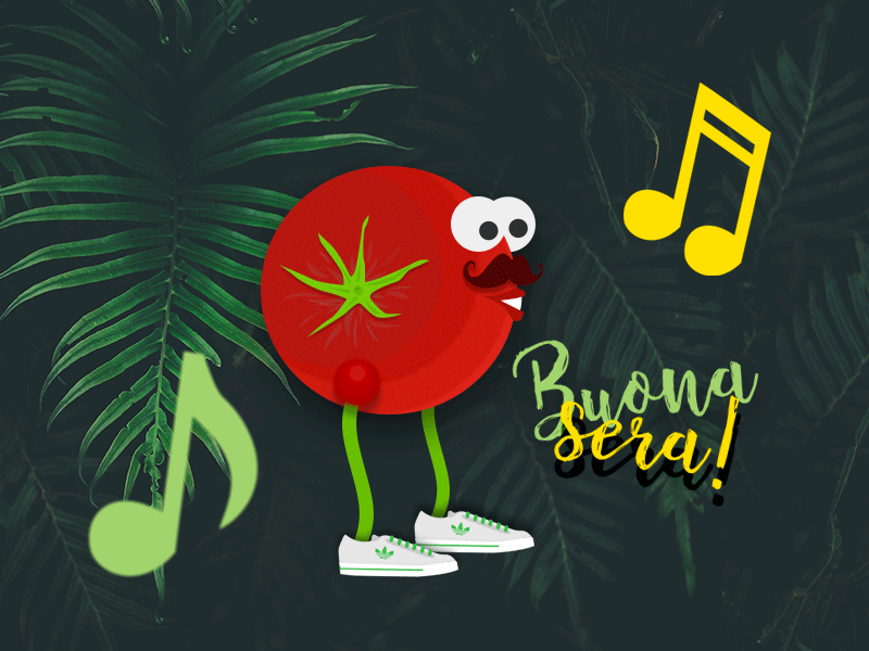 Tomato buona sera animation buonasera character gif music tomato