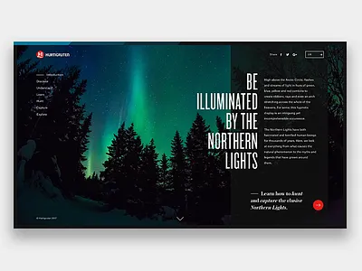 Hurtigruten Northern Lights black design experimental marketing minimal responsive typography ui unbalanced ux web design website