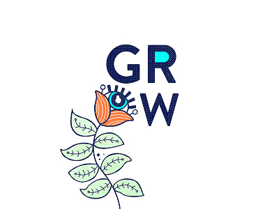 I grow colorful design eye flat floral flower grow illustration illustrator looking modern nature plant plantlife simple type type art typography vector weird