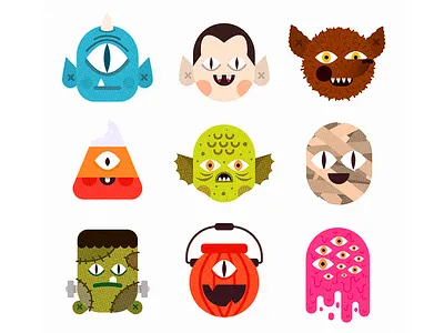 M👁NSTERS characters design halloween illustration monsters