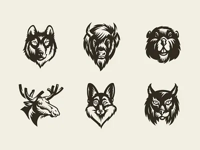 Freebie: Savage Animals Vector Bundle animals bear free freebie logo pixelbuddha templates vectors wolf