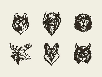 Freebie: Savage Animals Vector Bundle animals bear free freebie logo pixelbuddha templates vectors wolf