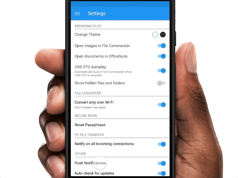 DailyUI 007 : Settings android dailyui file commander settings theme