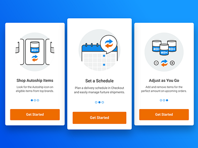 Autoship Onboarding calendar can carousel chat bubble how it works illustration onboarding