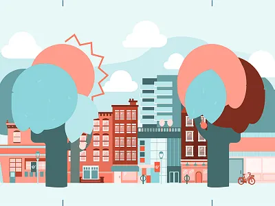 Fold In Illustration blue colour fold ice cream illustration mad magazine neighbourhood ottawa pink shop street