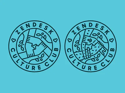 Zendesk Culture Club badge branding heisler identity logo minimal modern monoline octopus tattoo team zendesk