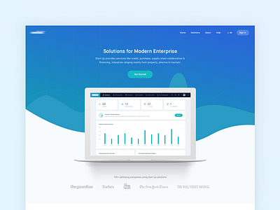 Enterprise Landing charts dashboard graph icons landing page mac stats ui ux