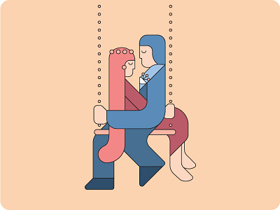 J&j character couple illustration invitation love marriage sleep swing together wedding