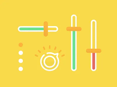 exercise dials bright colorful dials hospital illustration lights medical slider yellow