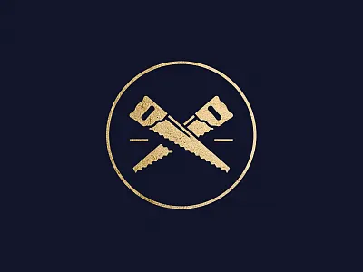 Saw cutting gold grooming logomark luxe male masculine russia salon saw symbol vintage