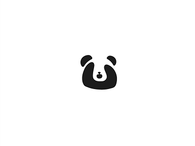 Shy black branding gestalt logo negative panda shy space