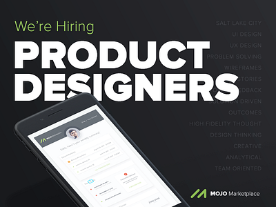 MOJO Marketplace is HIRING hosting jobs marketplace mobile product design salt lake themes ui utah ux wordpress