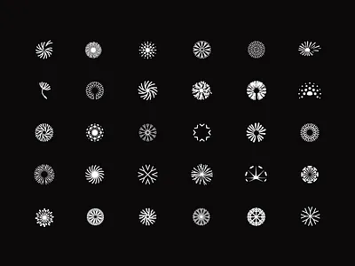 Dandelionsss black dandelion geometry icon lineout logo nature symbol