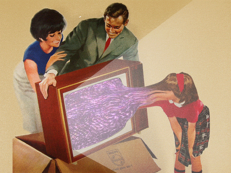 FaceTiming With the Fam animation collage design gif motion retro surrealism