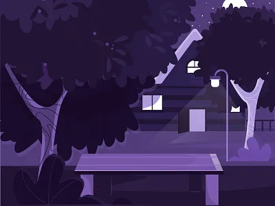twilight apartments building house illustration night slack spooky