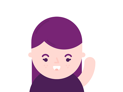 Girl face flat girl illustration